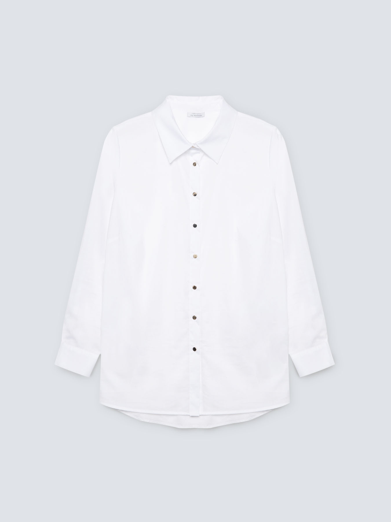 Camicia bianca in popeline stretch image number 0