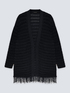 Cardigan with openwork and fringed hem image number 4