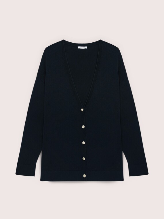 Cardigan scollo a V con bottoni