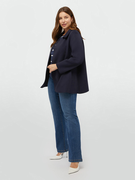 Fiorella Rubino - Cappotto leggero in scuba Donna, Blu Taglia: 41 (50 IT)