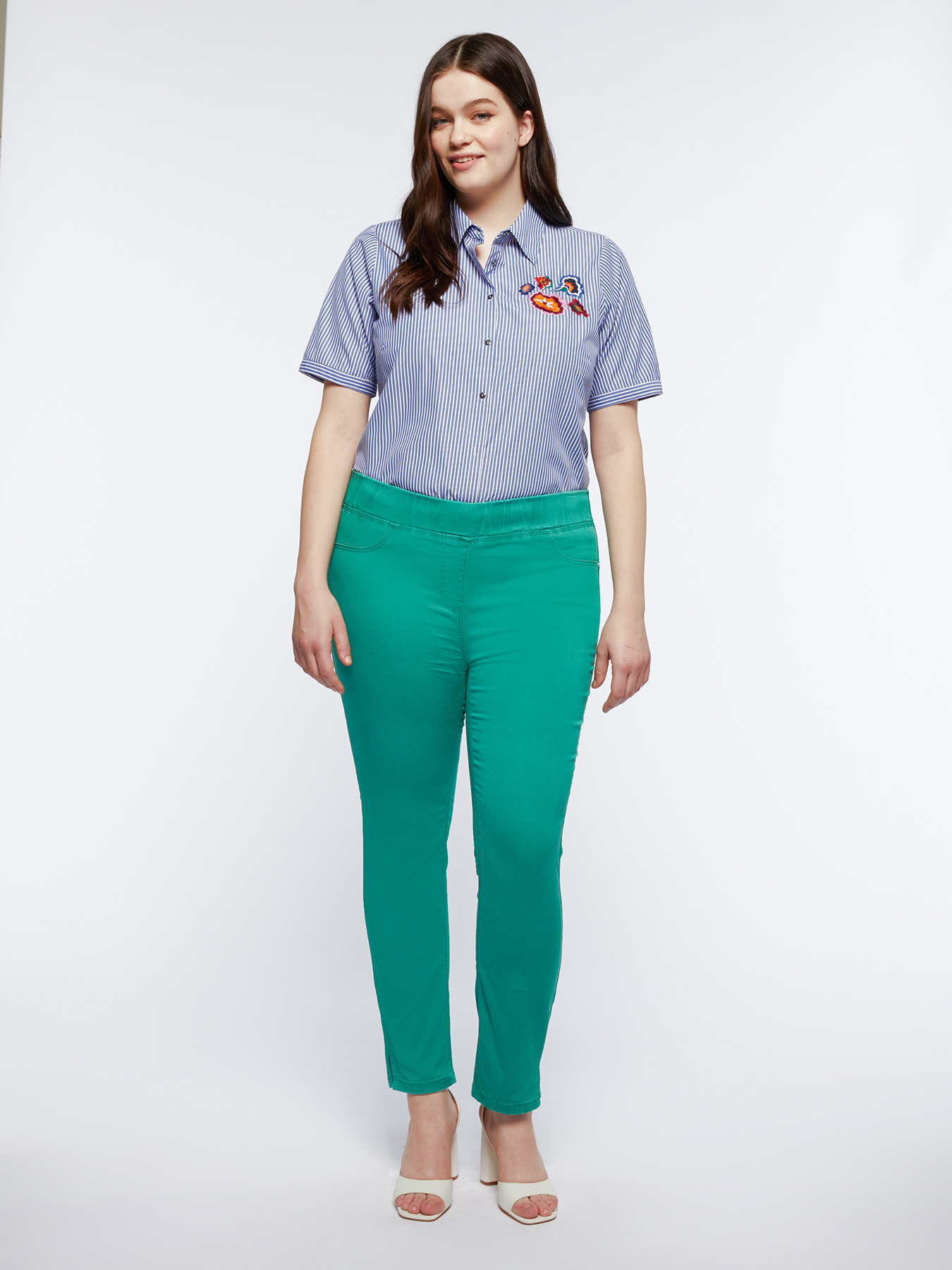 Denim colour Jeggings Diamante image number 2