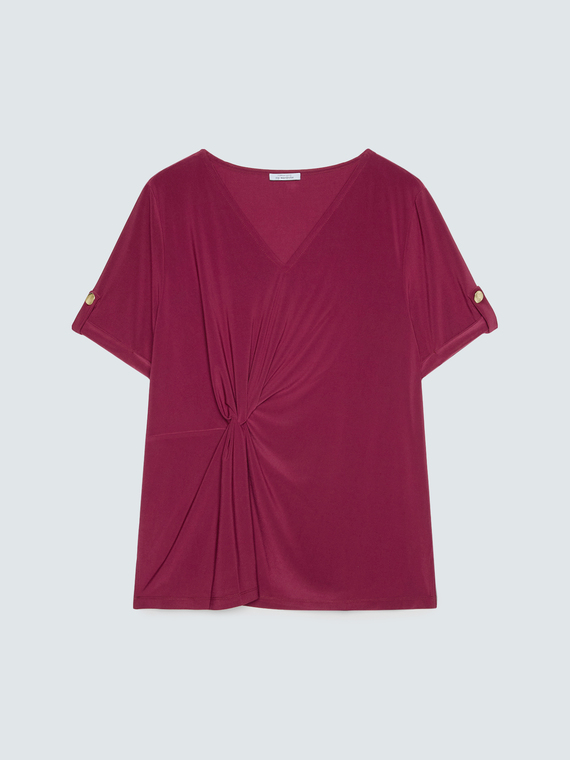 T-Shirt aus Jersey mit Drapierung