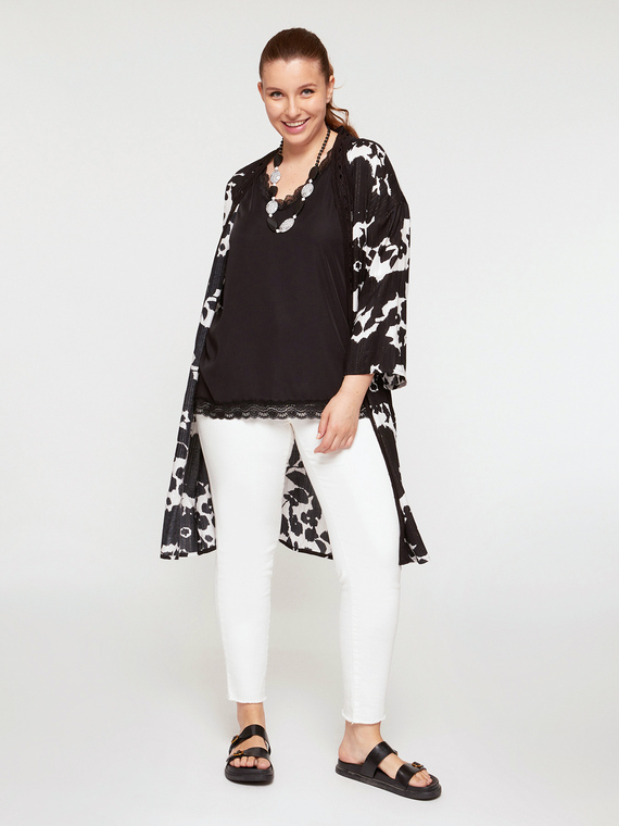 Fiorella Rubino Kaftano stampato black&white Donna