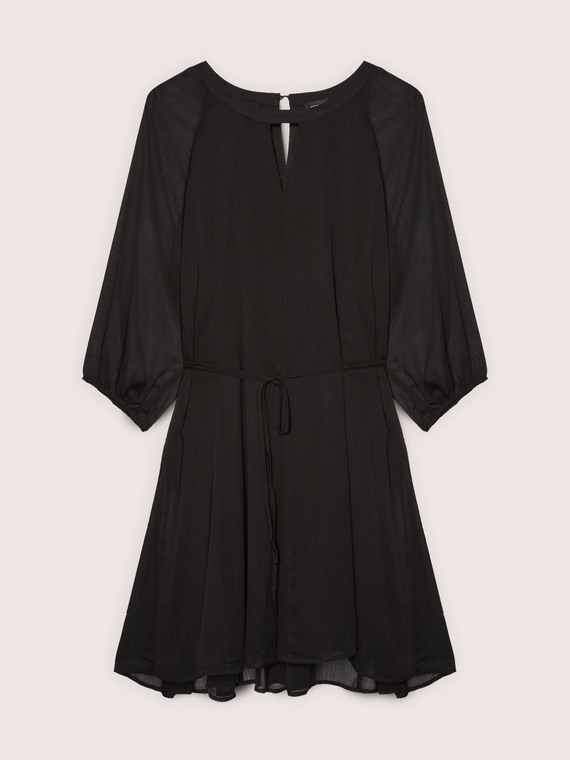 Short flared dress in georgette