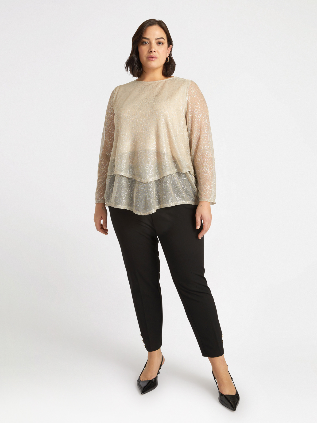 T-shirt en jersey lurex avec superpositions image number 3