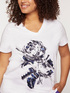 T-shirt with embroidered rose image number 2