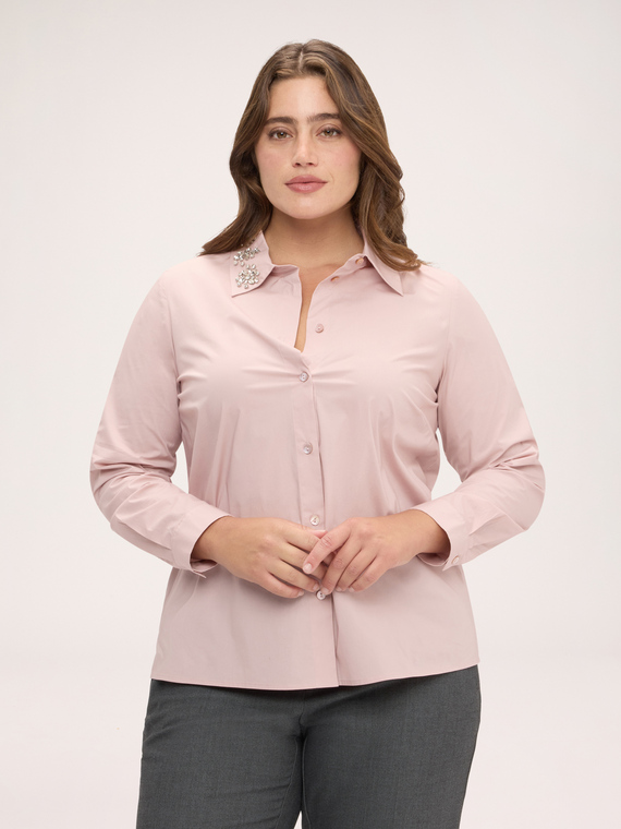Cotton shirt with jewel embellishments