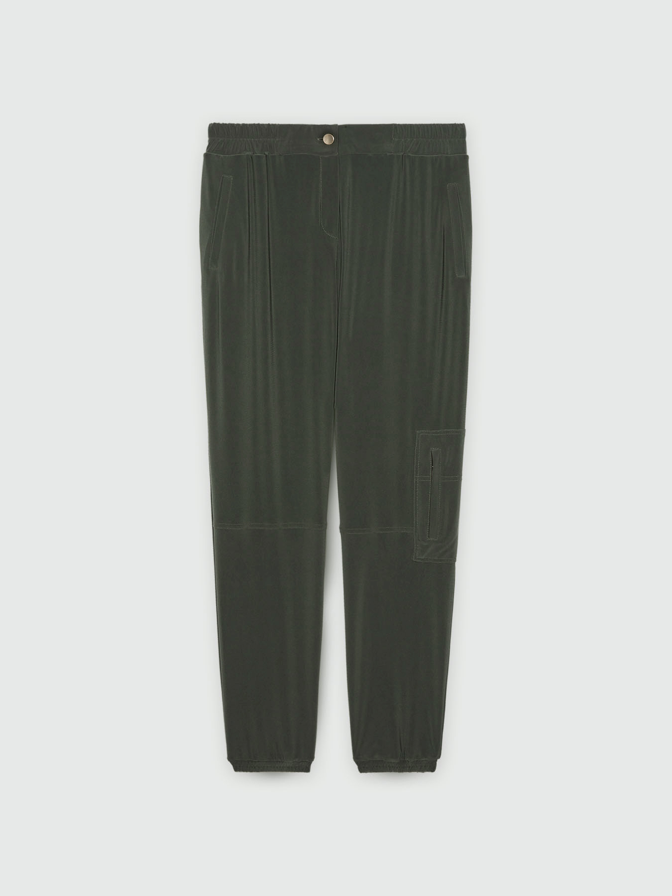 Pantalones cargo en tejido de punto image number 4