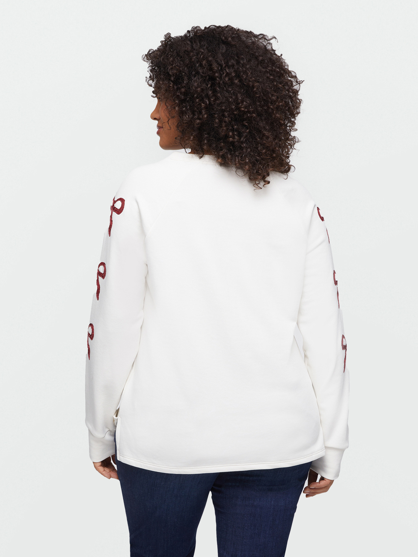 Sweatshirt with embroidered bows image number 1