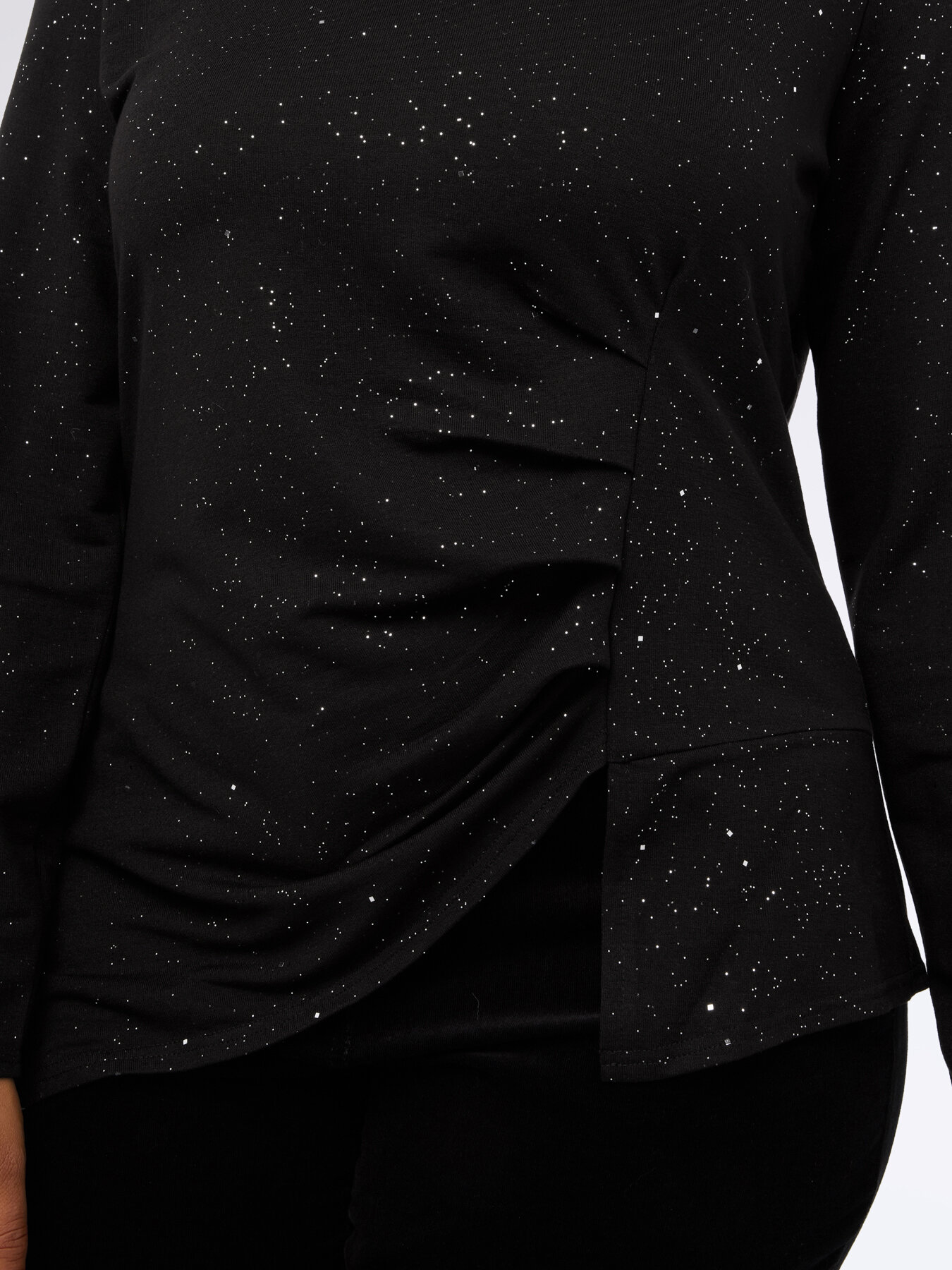 Glitter t-shirt with side draping image number 3