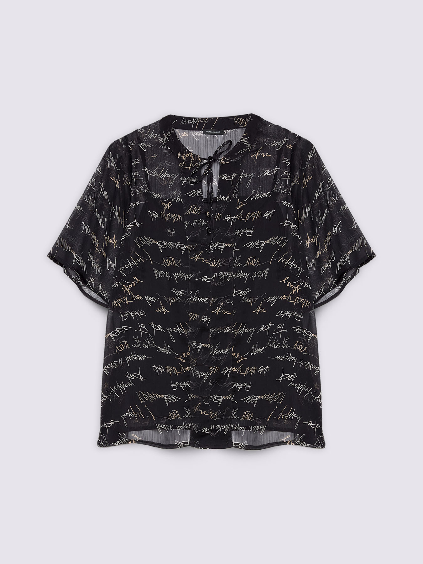 Bluse mit Schriftzug-Print aus Krepp image number 4