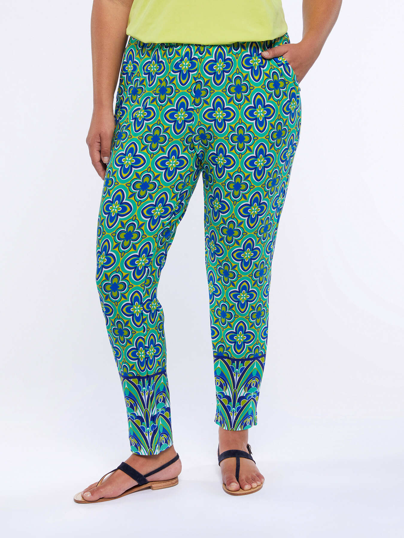 Hose aus bedrucktem Jersey image number 1