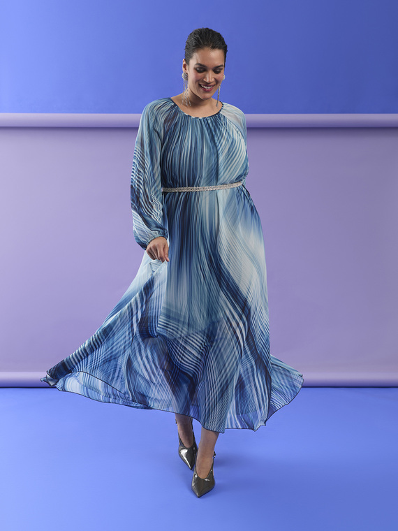 Robe longue imprim&eacute;e