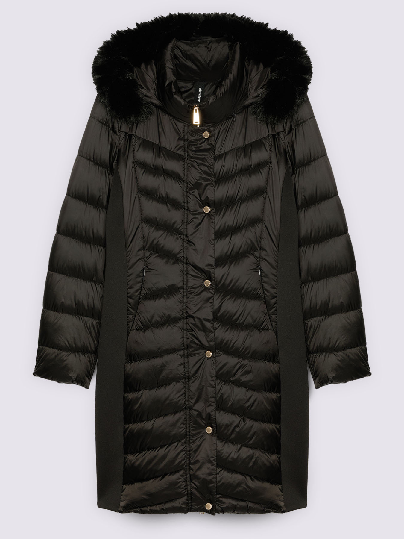 Piumino lungo ibrido con cappuccio image number 1