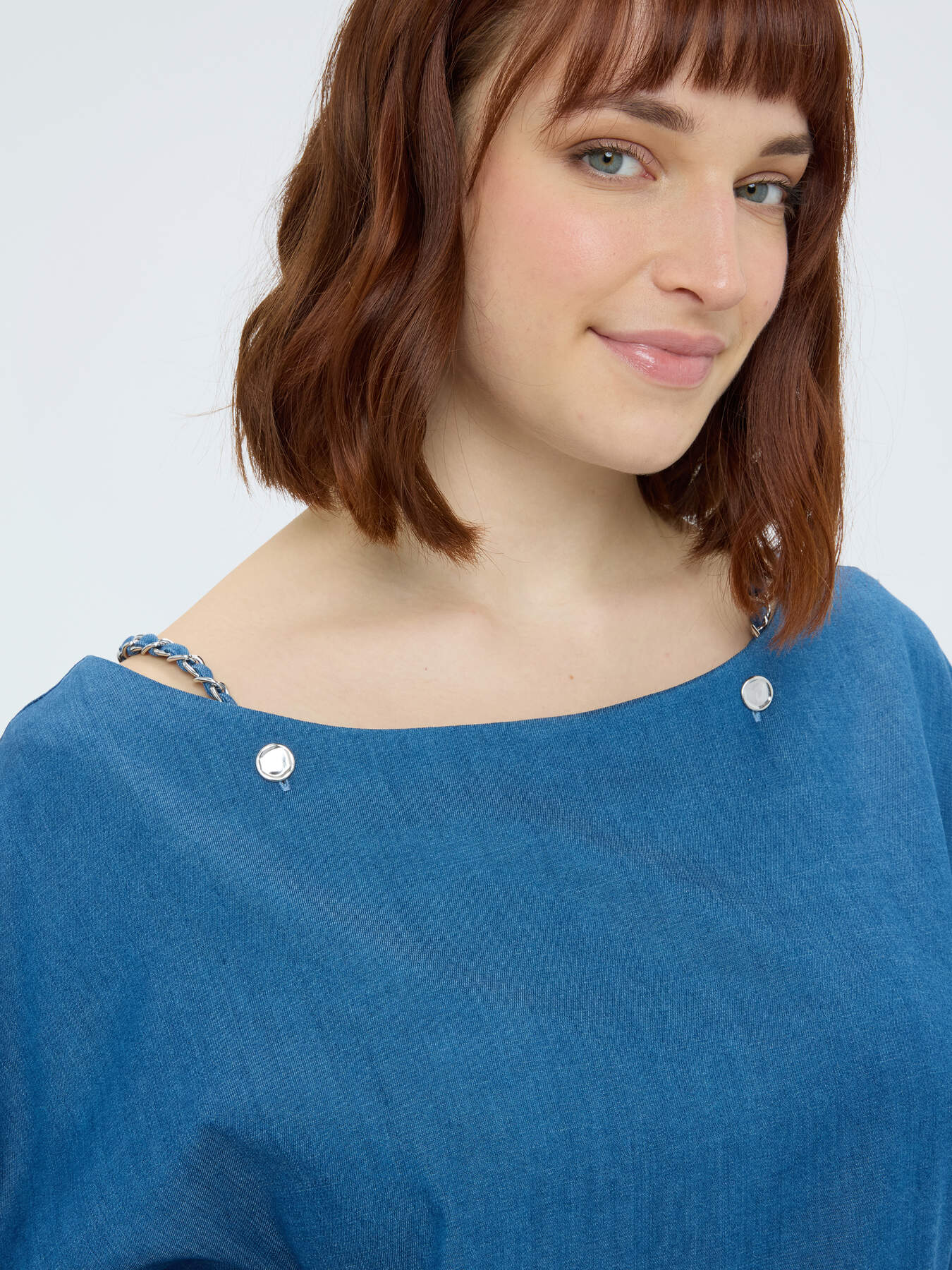 Bluse mit Carmenausschnitt aus Tencel image number 4