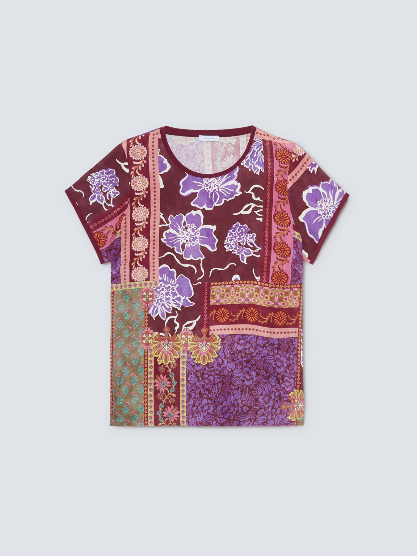 Patchwork print blouse image number 1