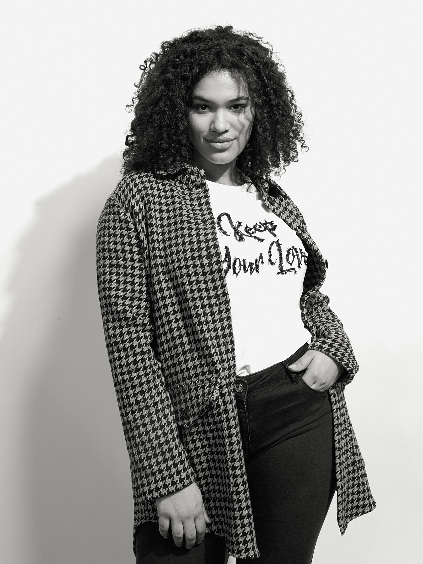 Houndstooth jacket with buttons image number 2