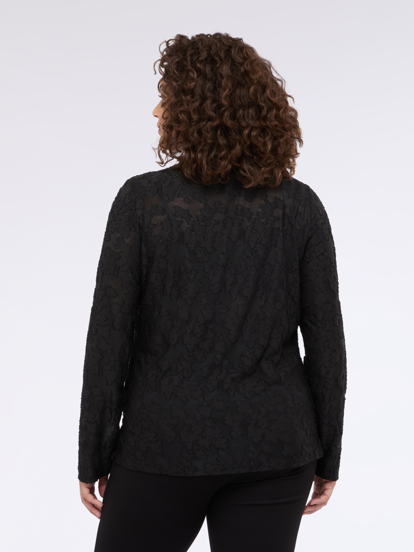 Lace T-shirt with floral pattern image number 1