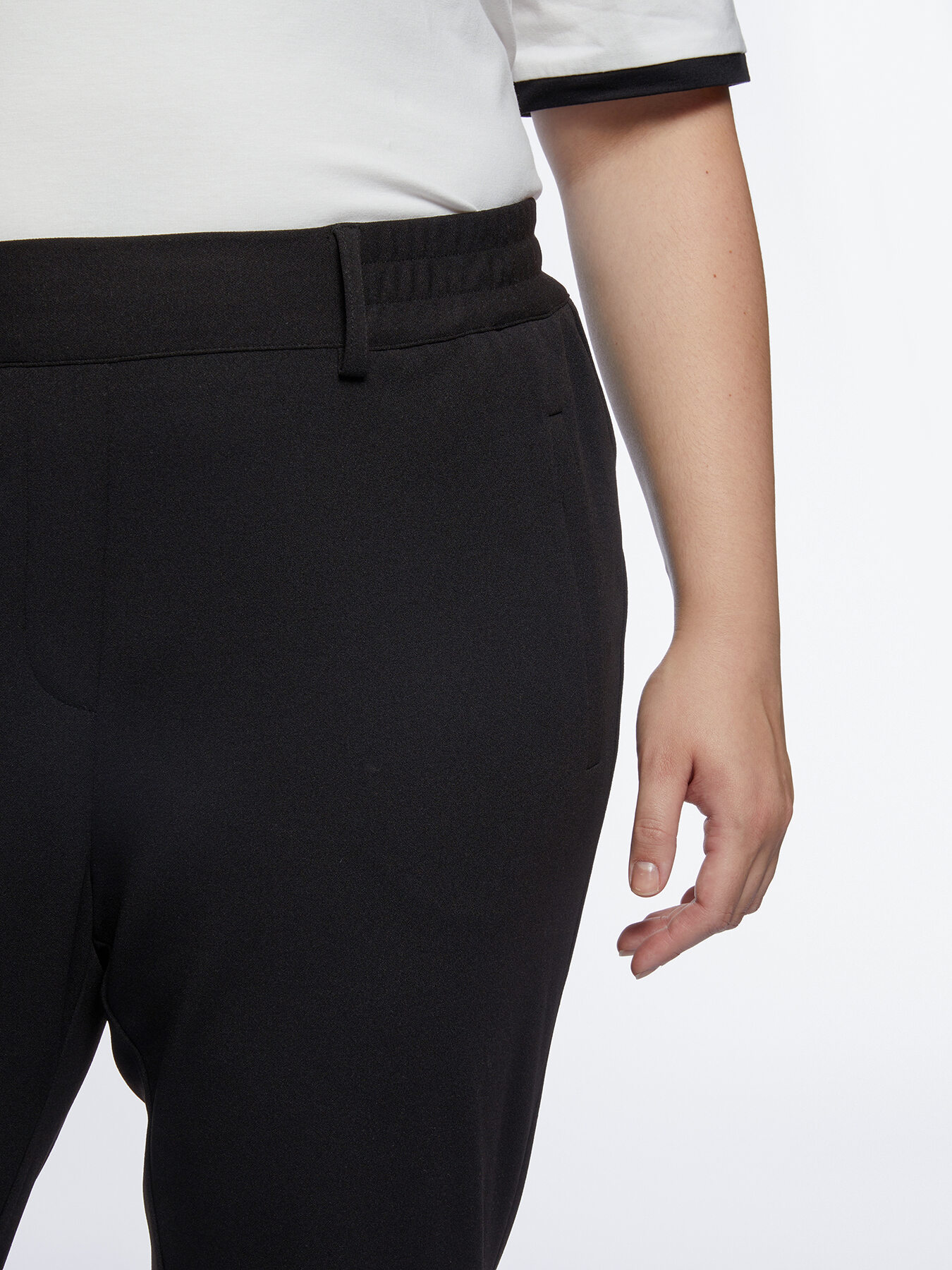 Crepe fabric trousers image number 2