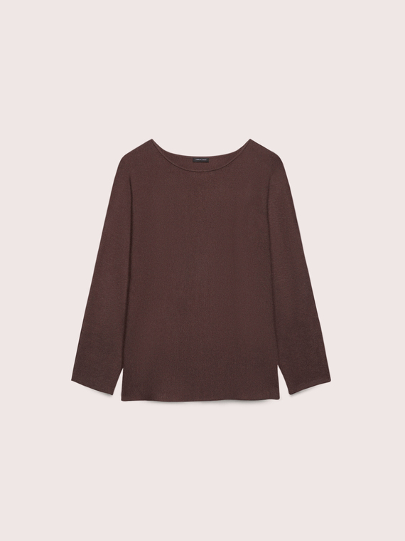 Strickpullover mit U-Boot-Ausschnitt aus Viskosemischung