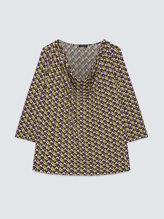 Camiseta de jersey con estampado geom&eacute;trico