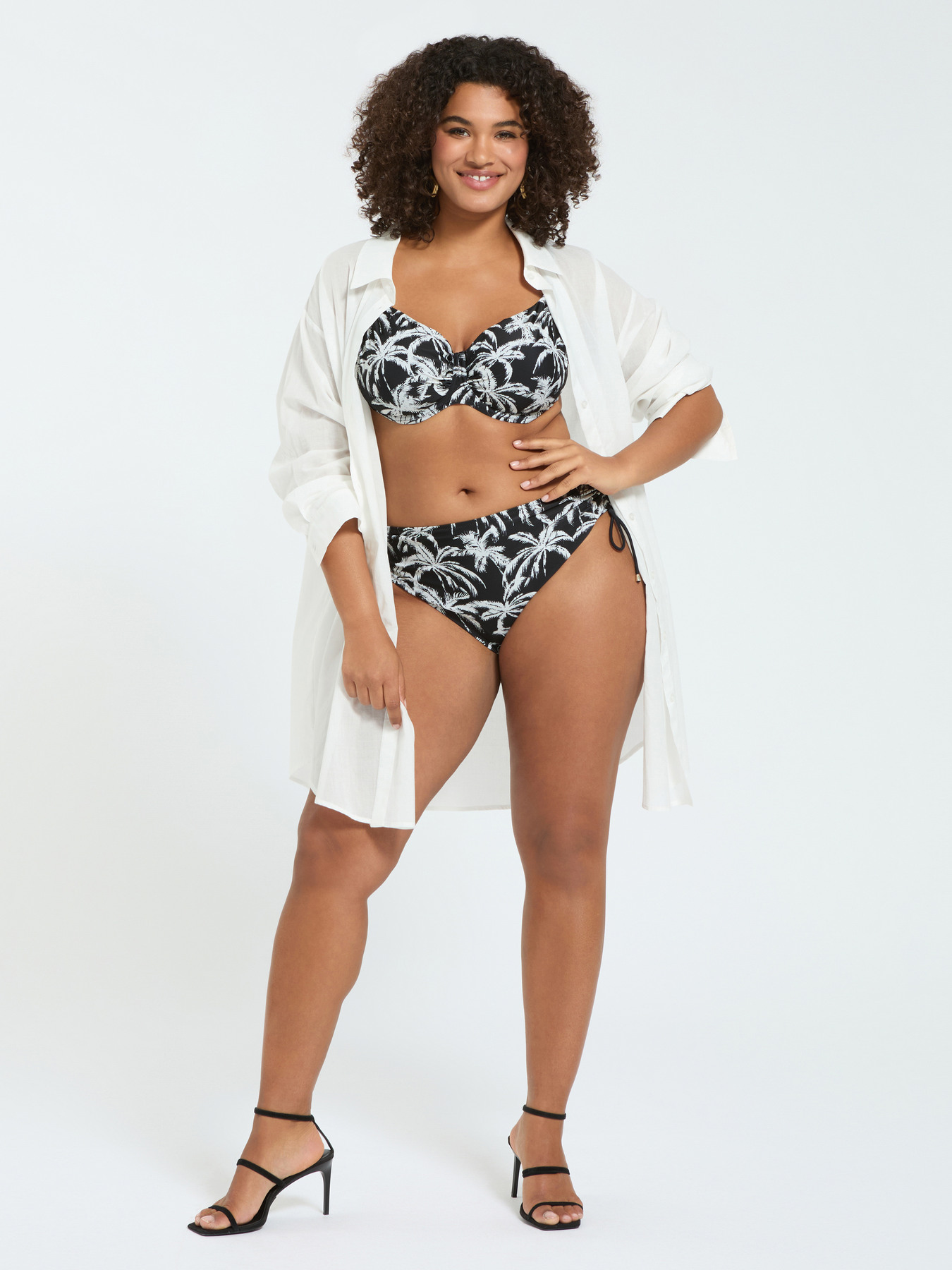 Tropical print bikini with ties image number 4