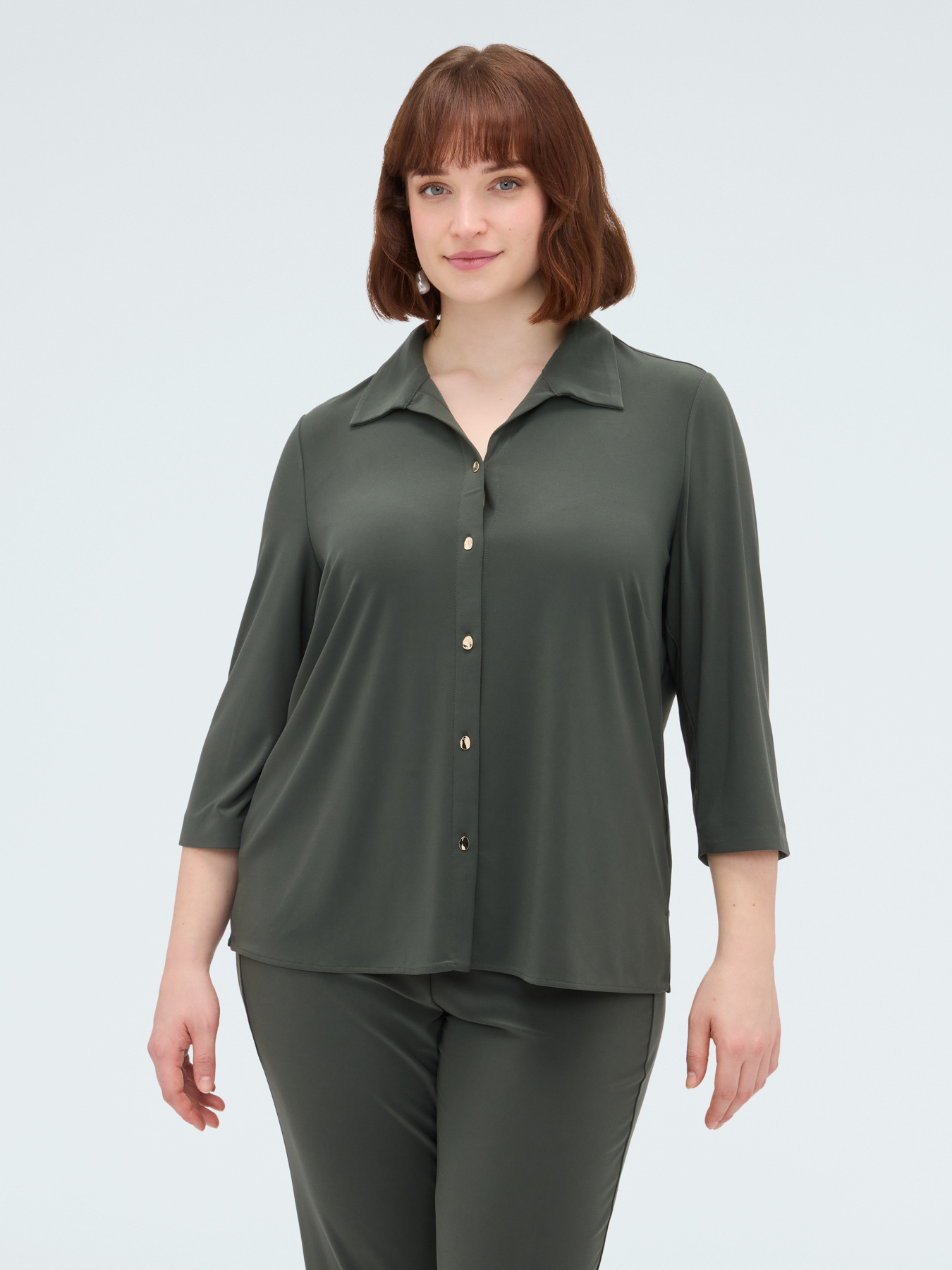 Camicia in jersey con colletto image number 3