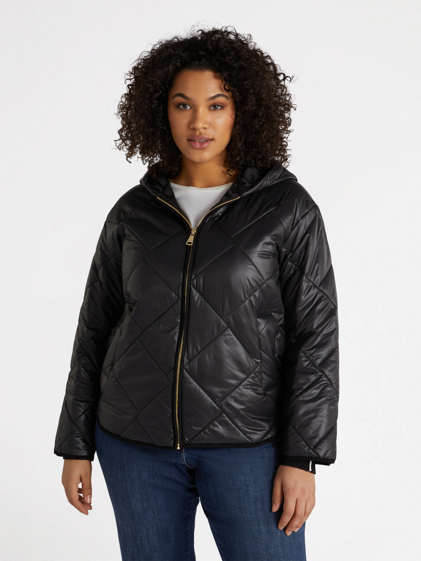 Daunenjacke mit Glanzeffekt mit Kapuze image number 2