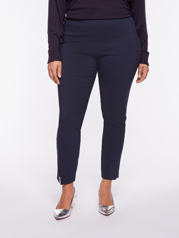 Fiorella Rubino - Pantaloni skinny con inserti laterali Donna, Blu Taglia: XL (60-62 IT)