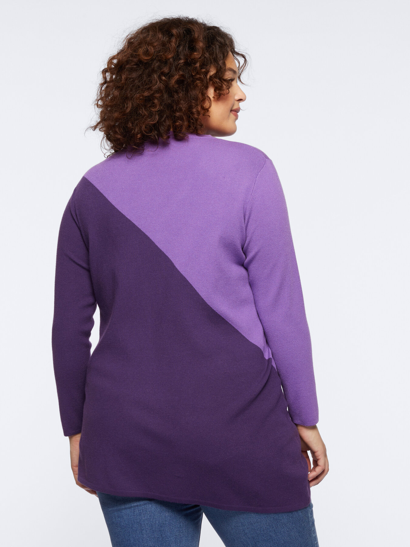 Sweater with diagonal colour block image number 1