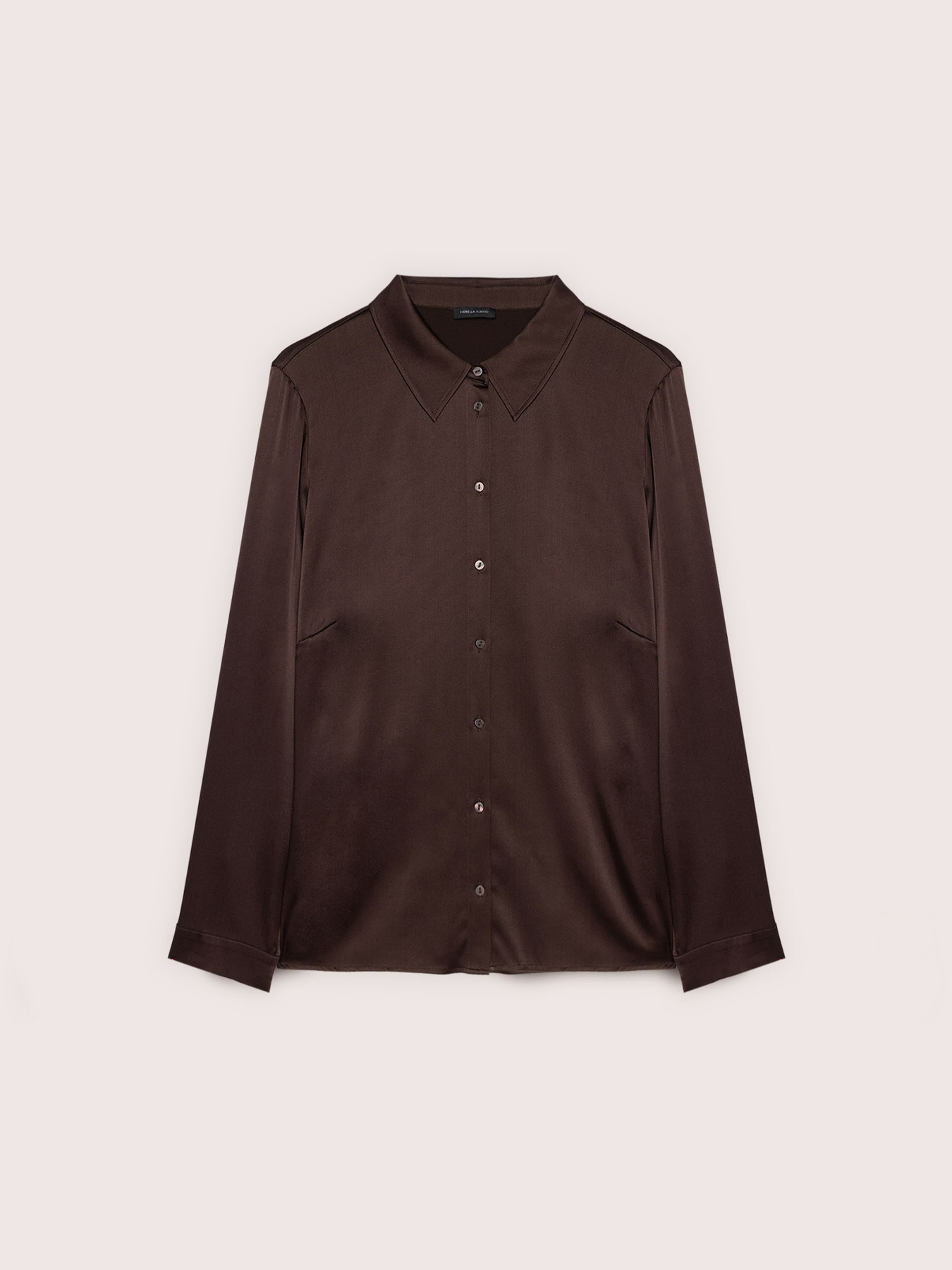 Stretch silk shirt with classic collar image number 4