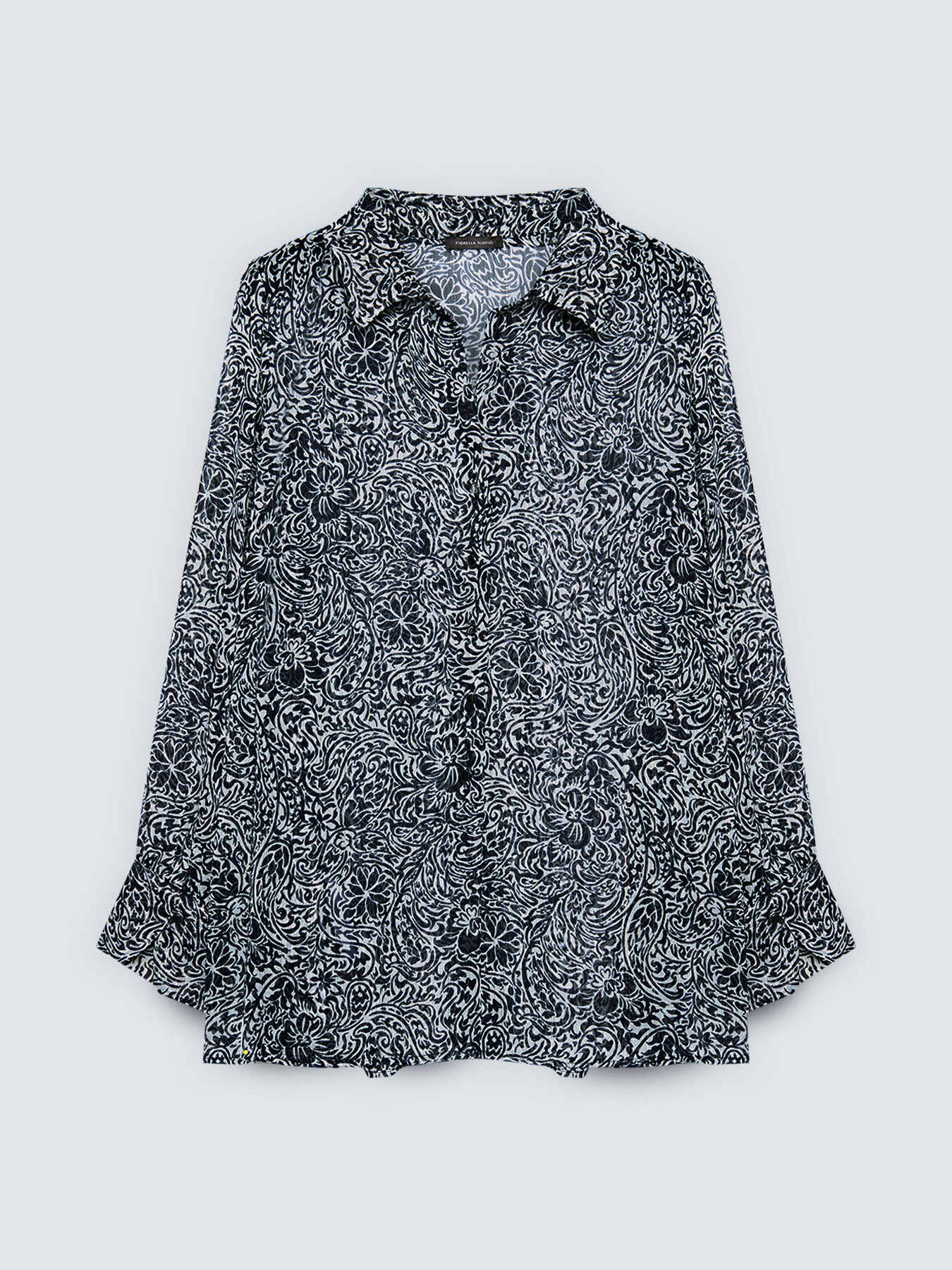Crepe shirt with floral print image number 4