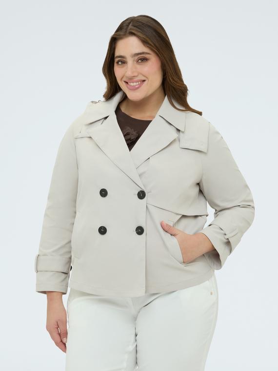 Short double-breasted trench coat