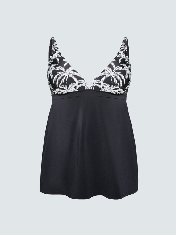 Tankini Top with Tropical Print