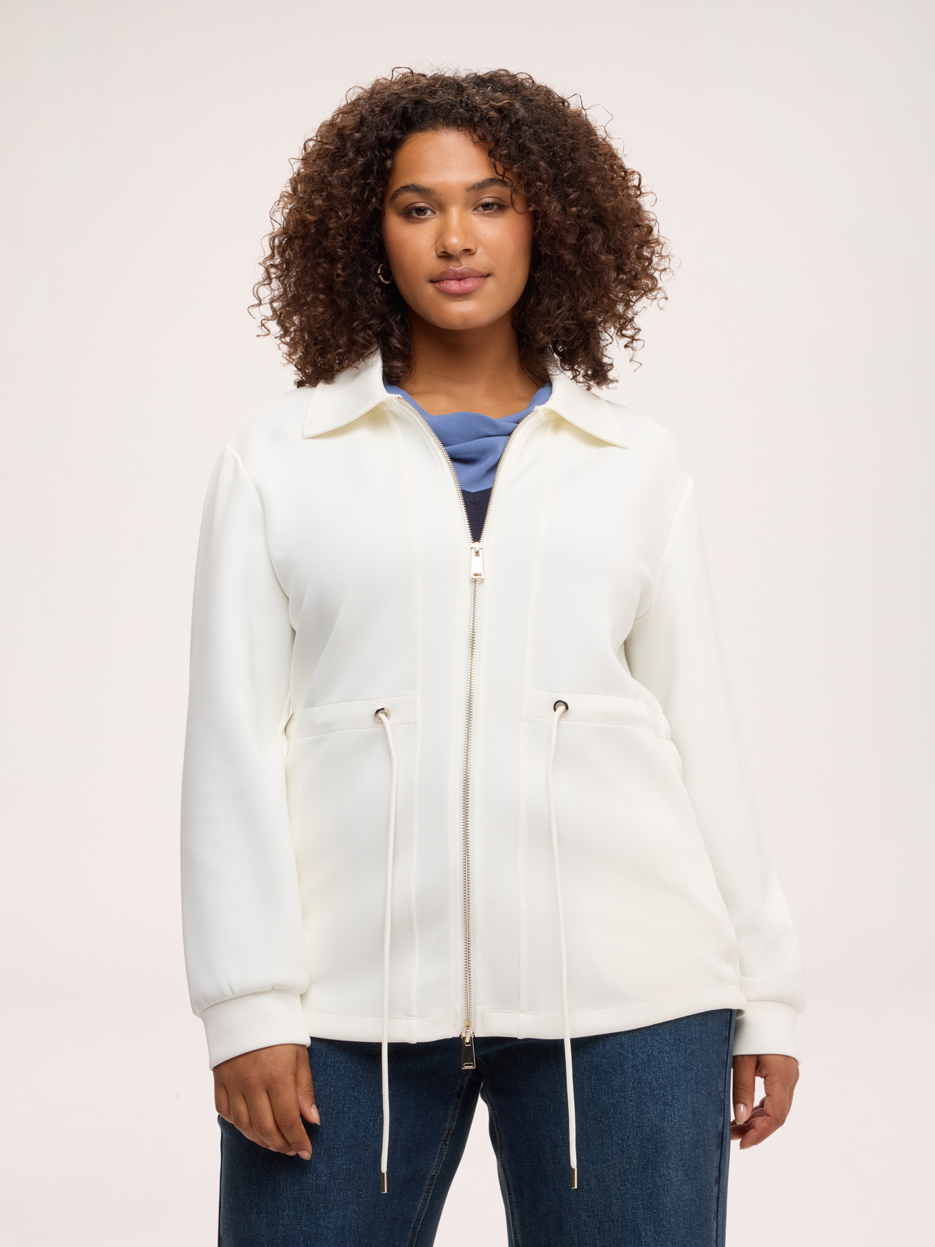 Sweatshirt with collar and drawstring image number 0
