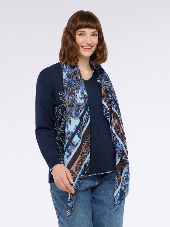 Foulard lungo con stampa paisley | Fiorella Rubino
