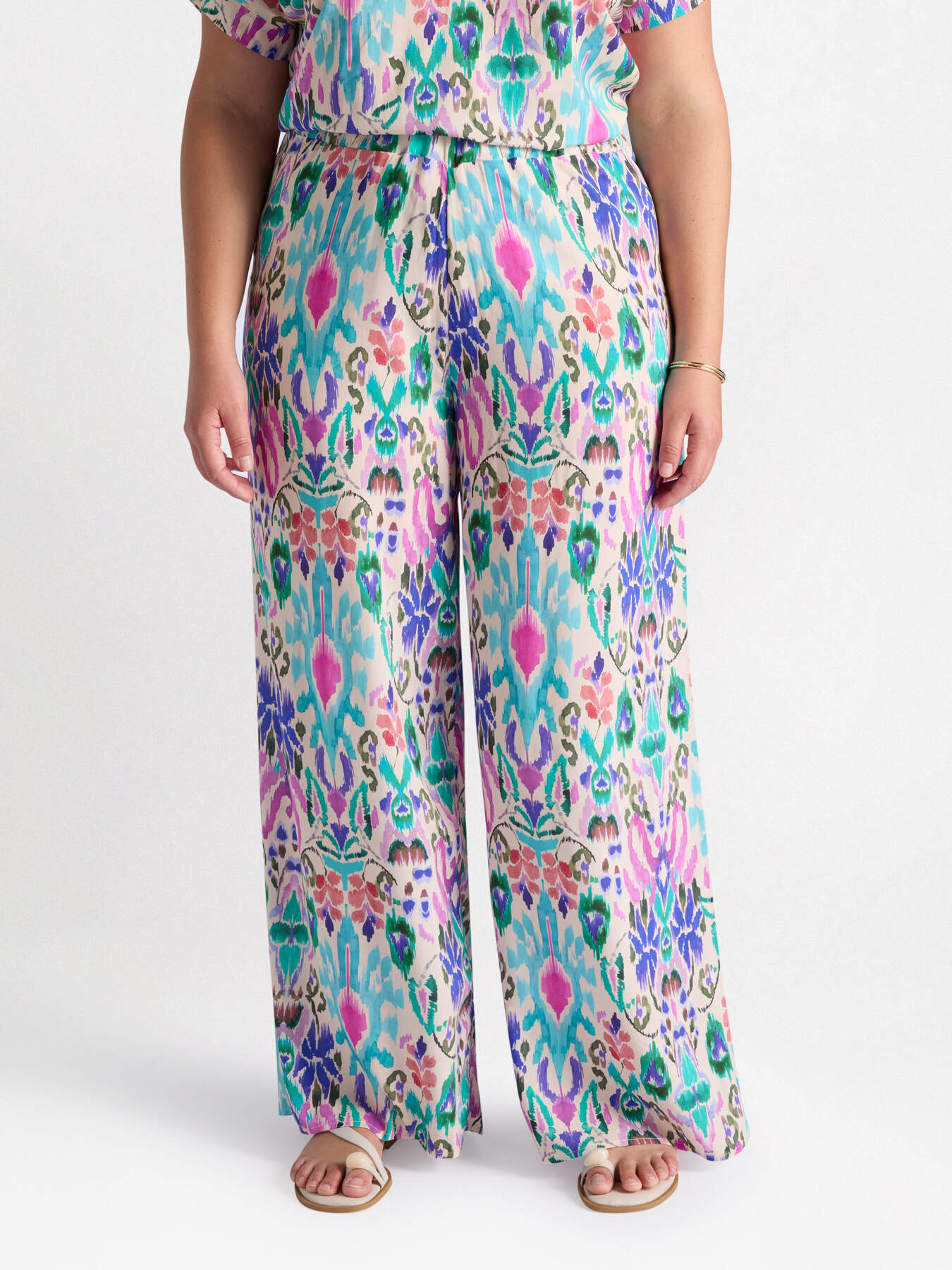 Printed palazzo trousers image number 0