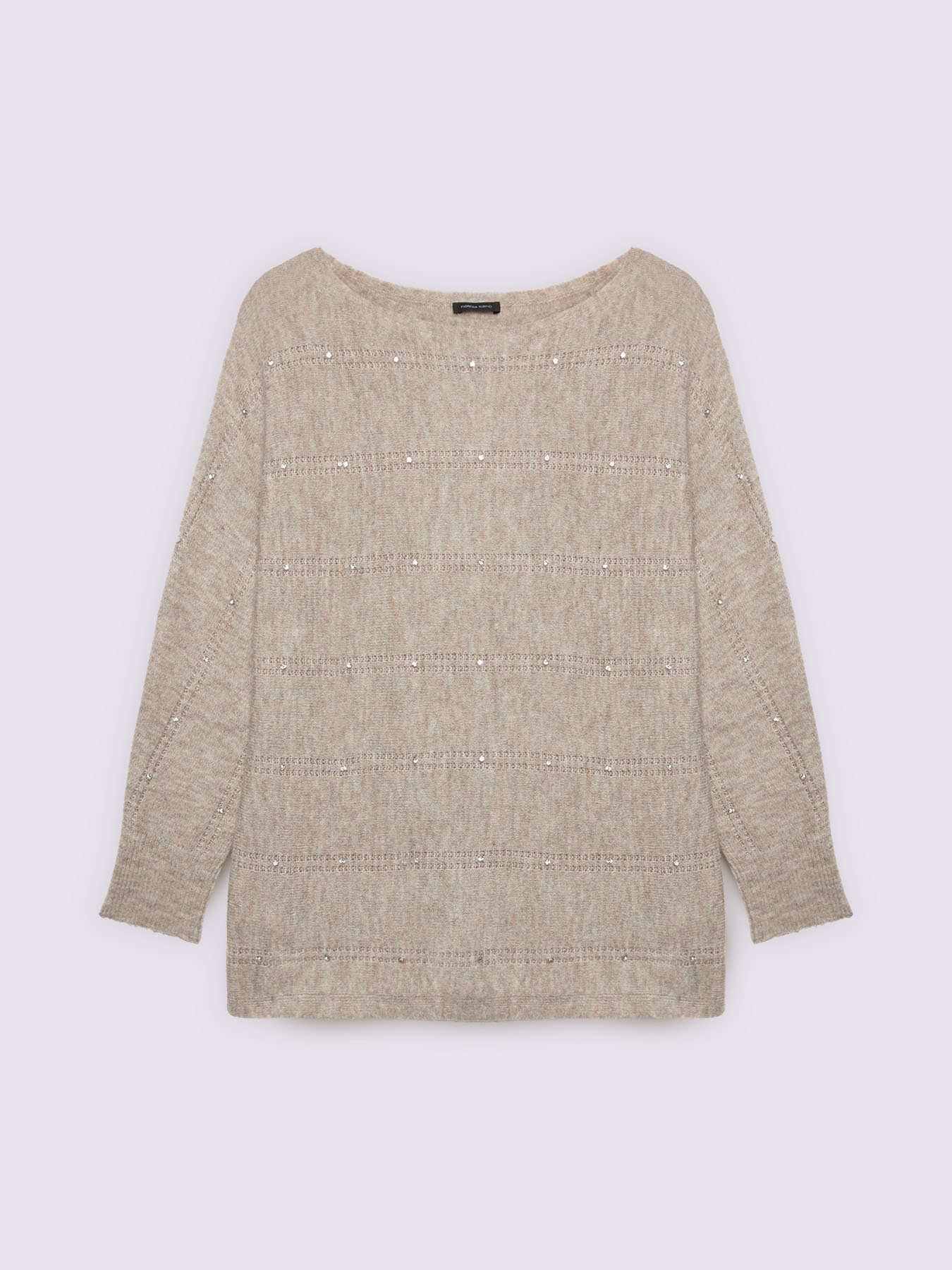 Durchbrochenes Shirt mit leuchtenden Applikationen image number 1