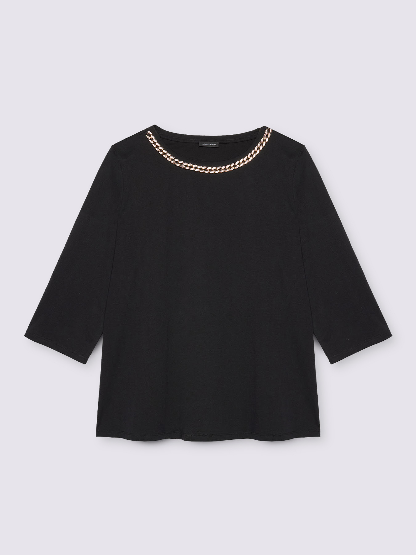 T-shirt in jersey con catena sullo scollo image number 4