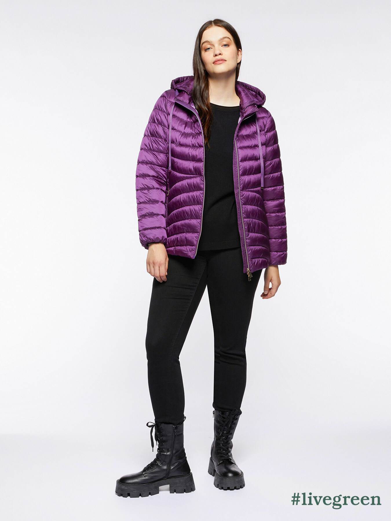 Piumino con cappuccio in Sorona&reg; Aura image number 0