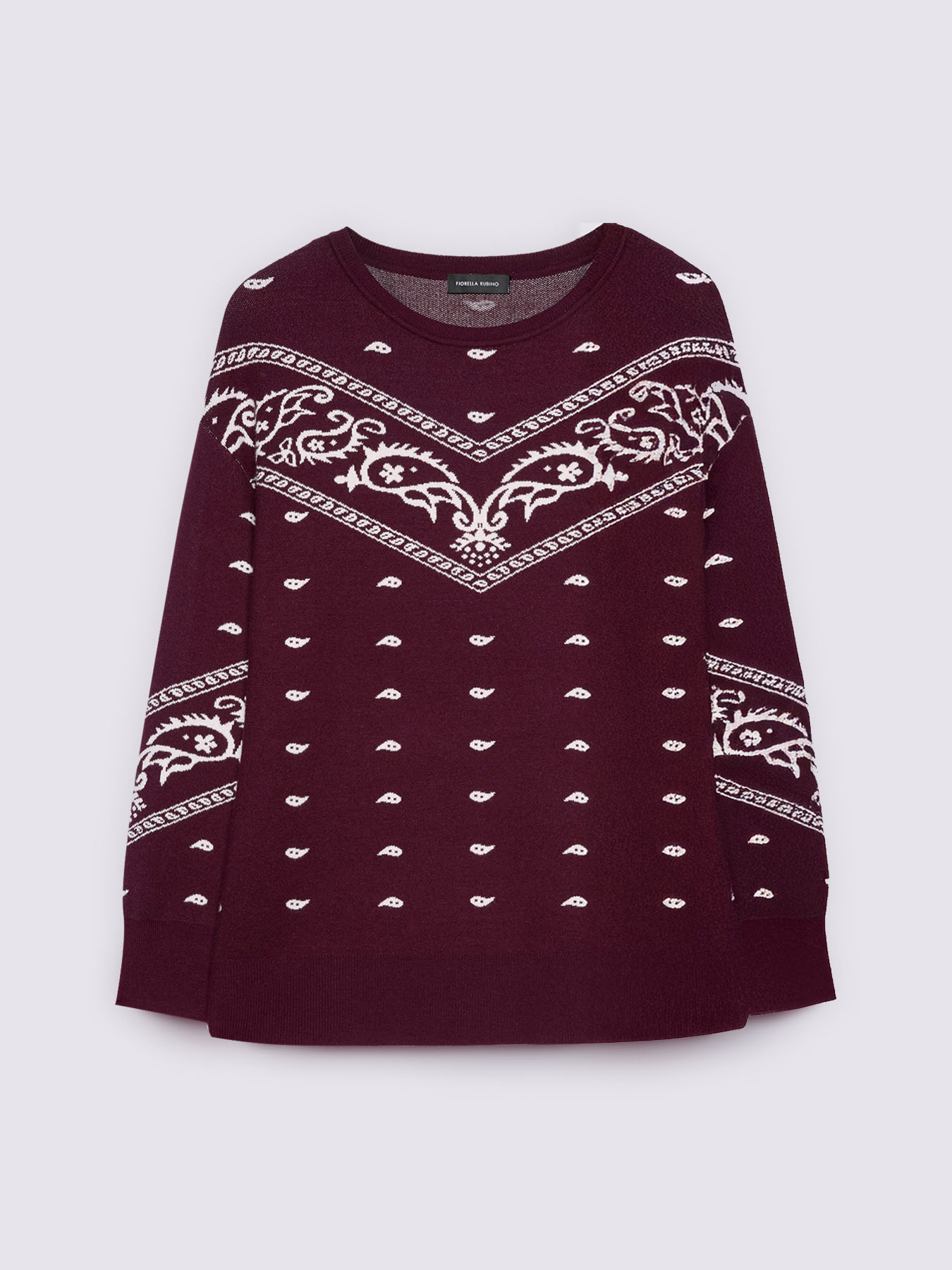 Jacquard sweater with bandana pattern image number 4