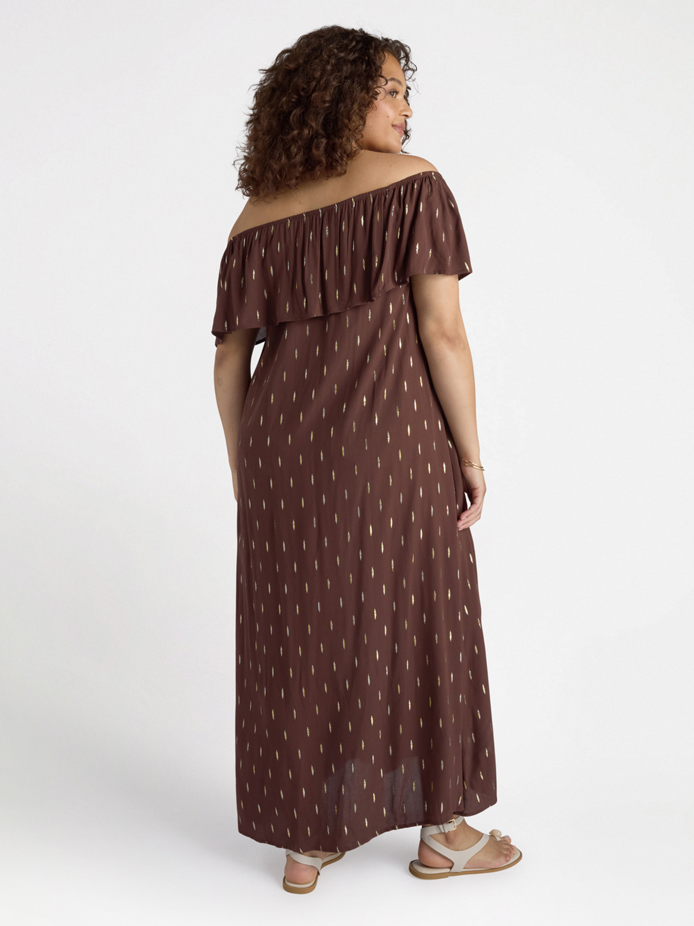 Off the shoulder lurex dress image number 1