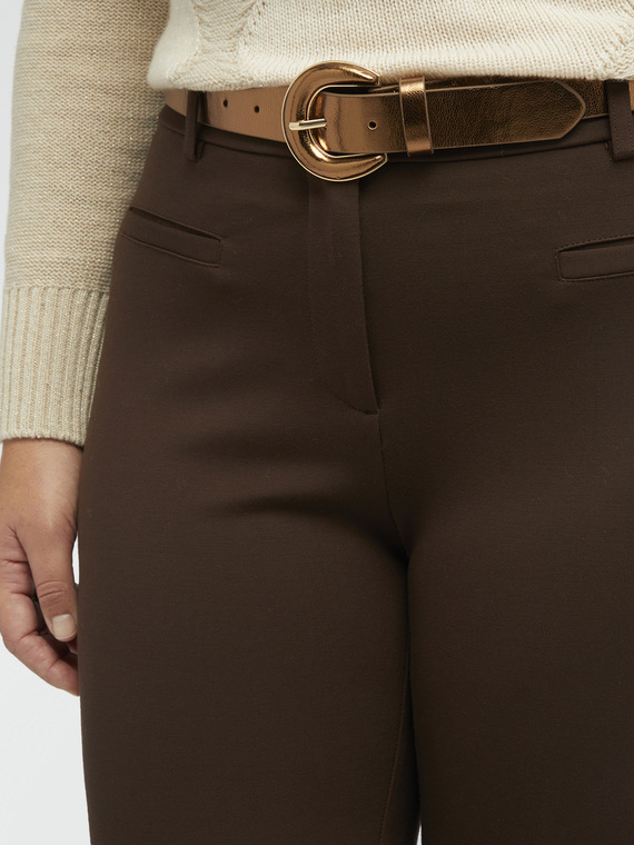 Fiorella Rubino - Cintura effetto laminato Donna, Beige Taglia: 01