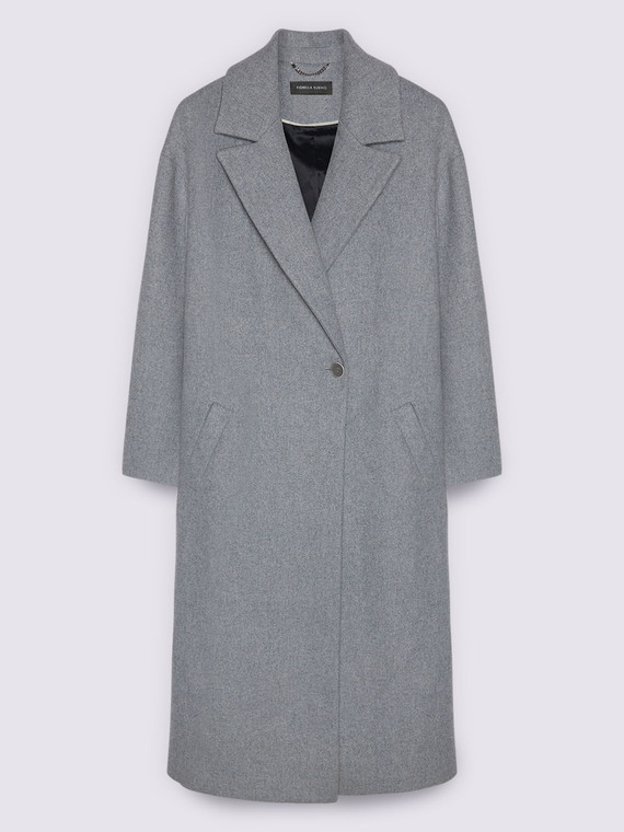 Cappotto lungo in panno misto lana - vista alternativa | Fiorella Rubino