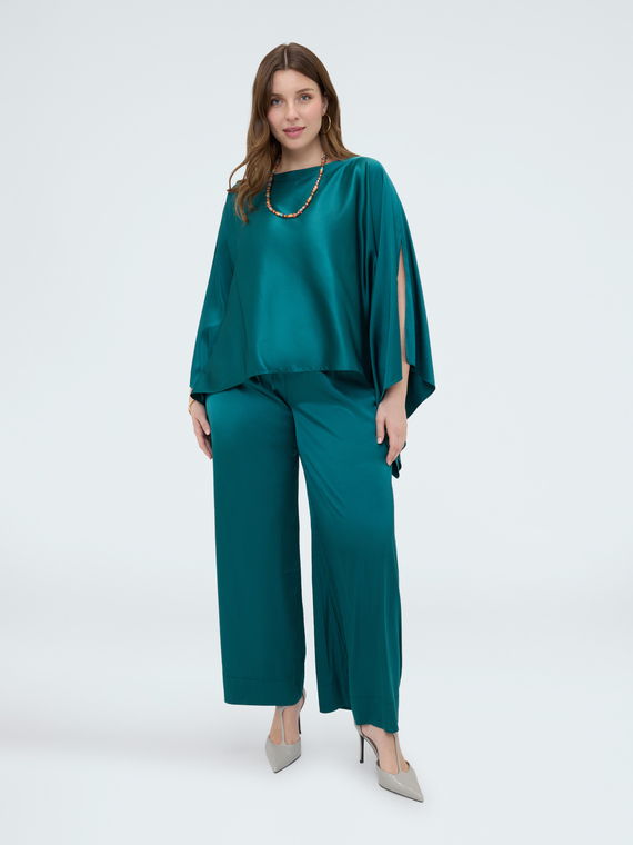 Asymmetric design satin shrug