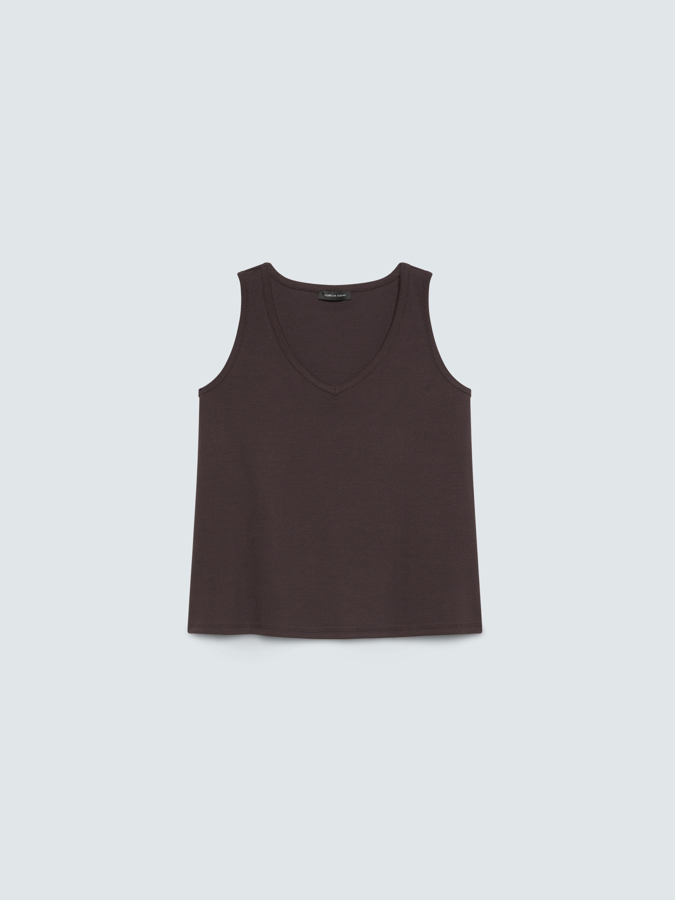 Top in jersey con scollo a V image number 4