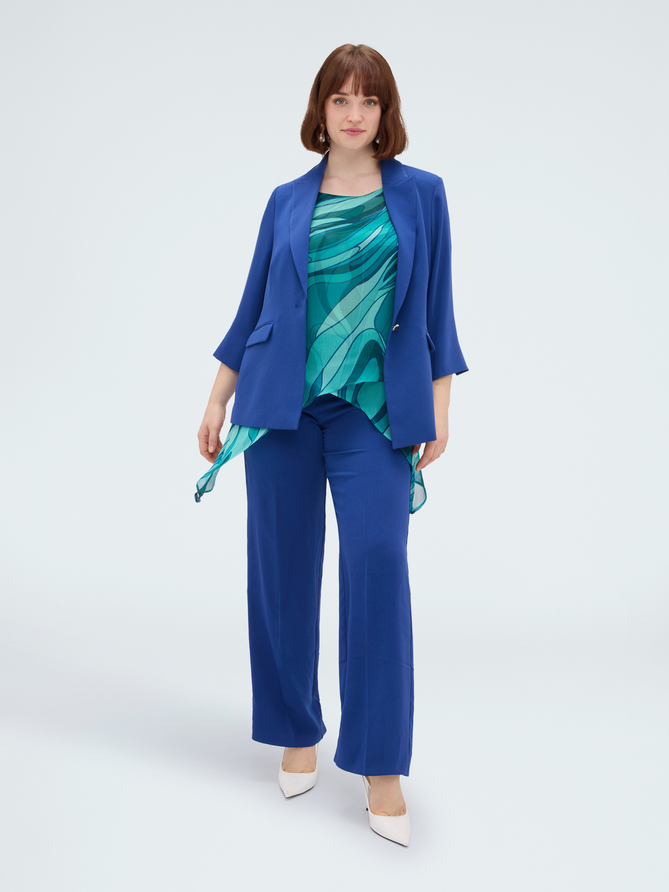 Top in georgette con stampa image number 4