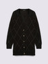 Cardigan in maglia con motivo a rombi e paillettes image number 4