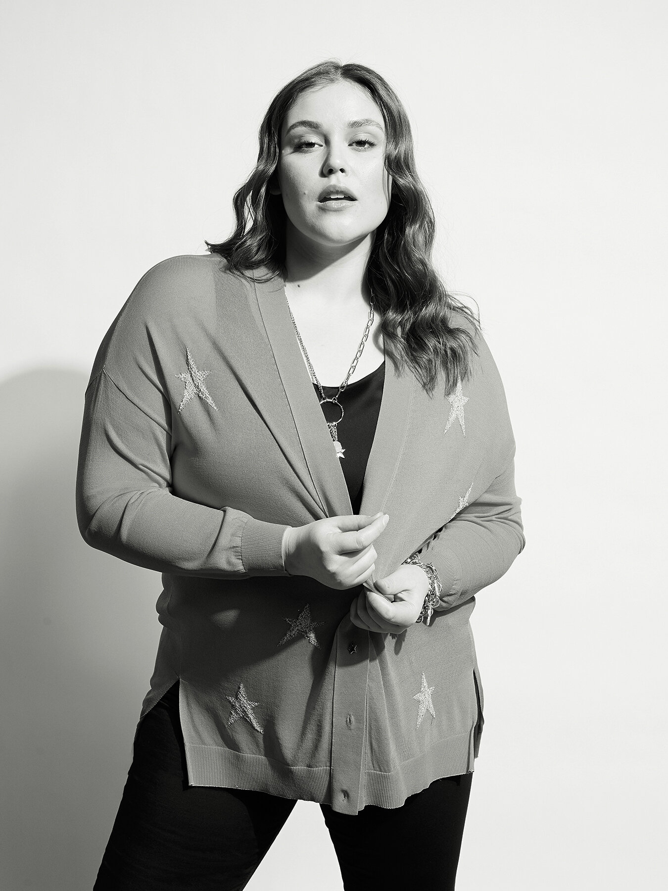 Long cardigan with stars image number 0