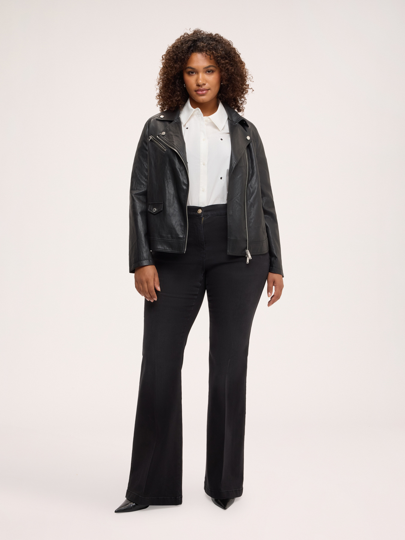Biker jacket with asymmetrical zip image number 2